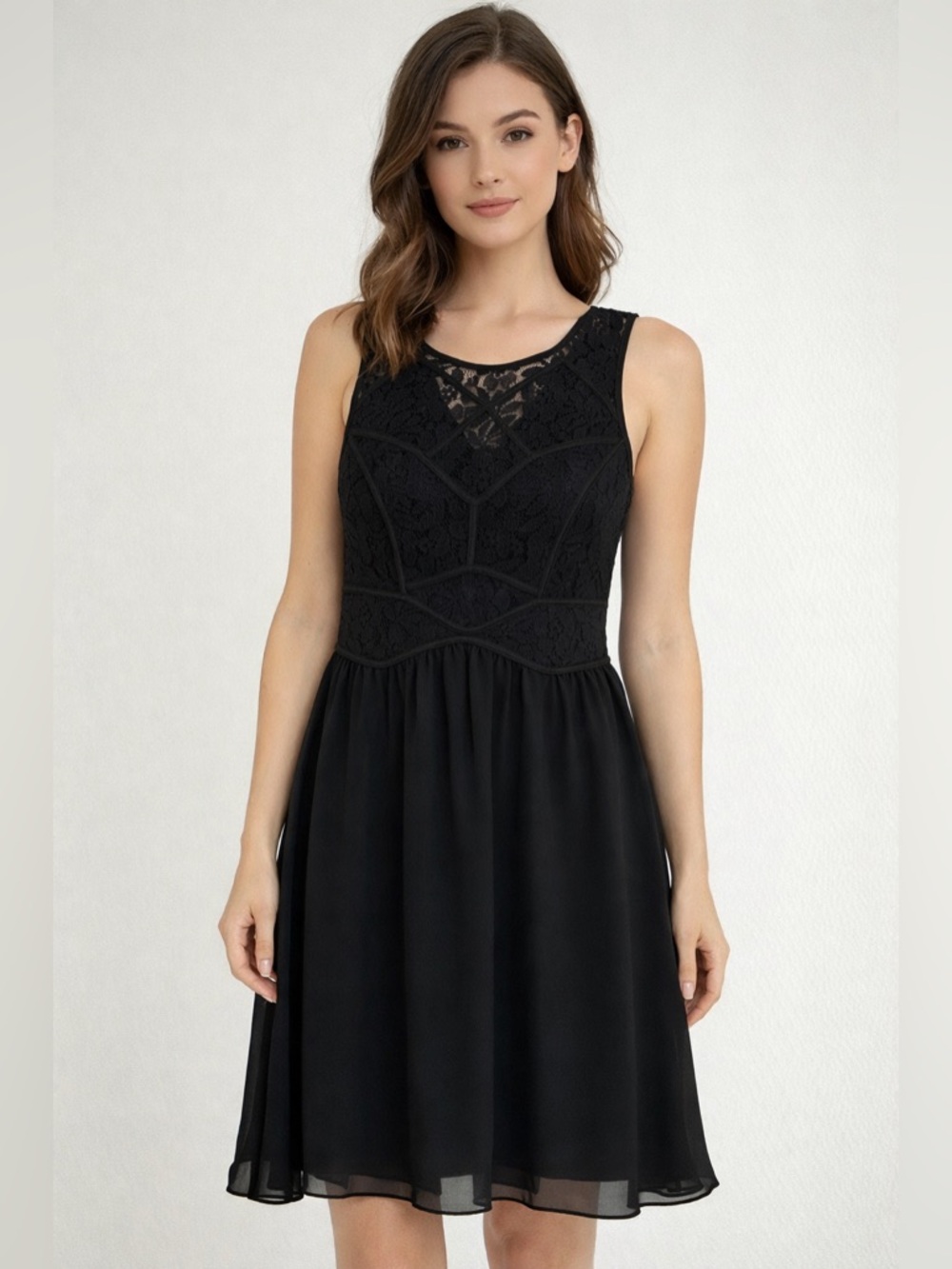 BCBGeneration Black Lace Midi Dress